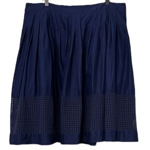 💙 Talbots Navy Blue Skirt | Eyelet Design | Fully Lined | Size 16